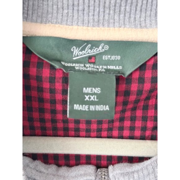 Woolrich Pullover 1/4 Zip Sweatshirt Mens XXL Grey Elbow Patches - Picture 2 of 14